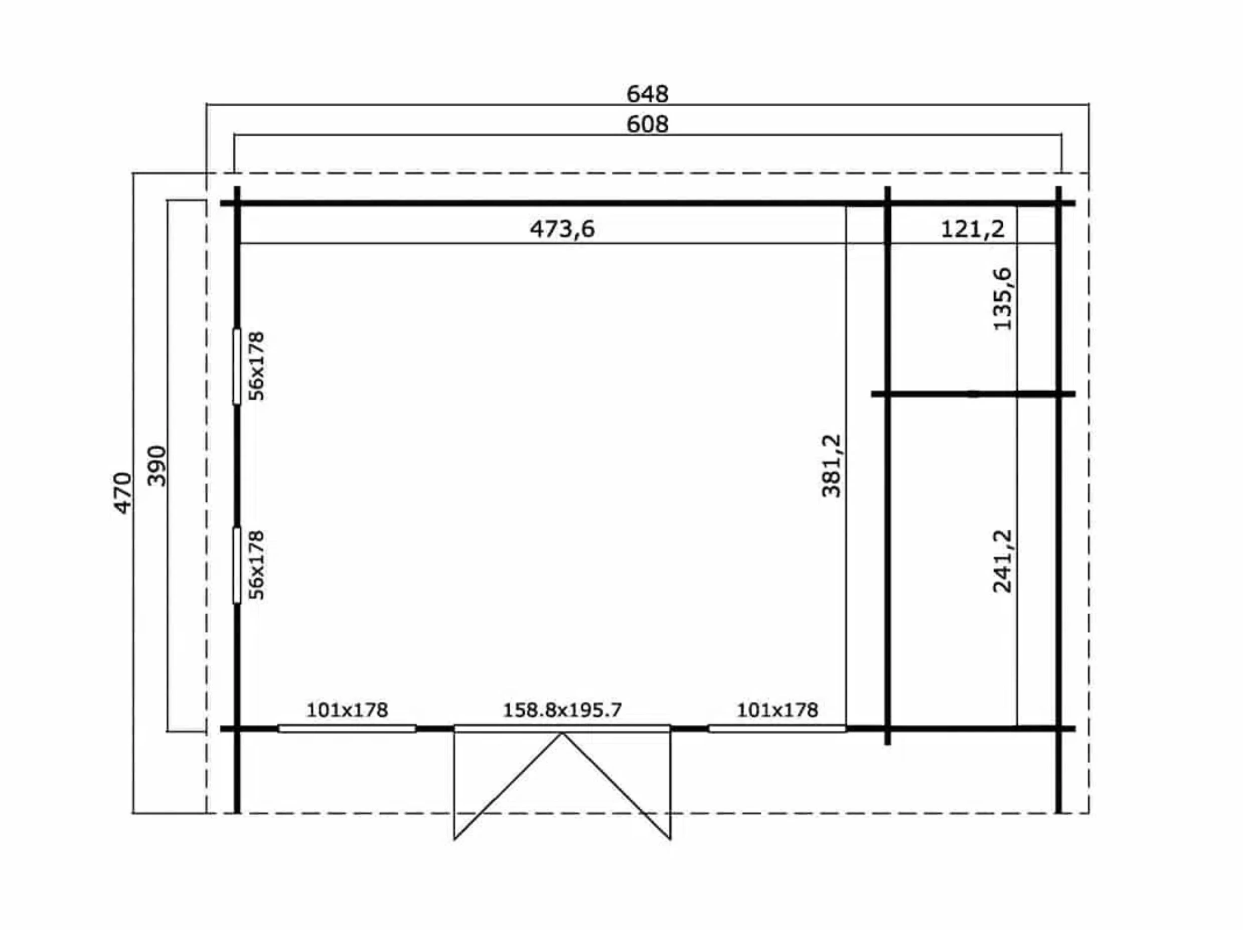 Tuinhuis Japan 608 x 390 cm - Afbeelding 2